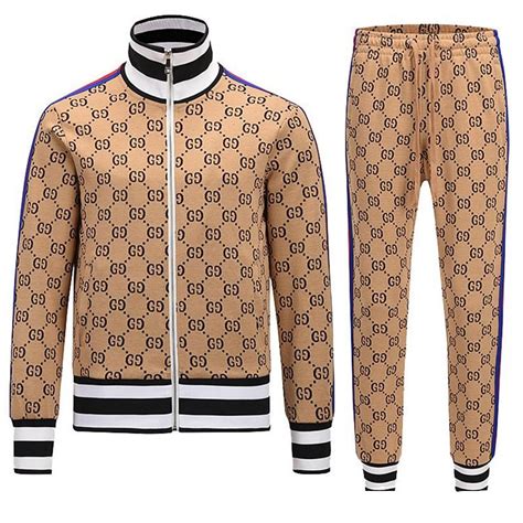 beige gucci tracksuit|Gucci tracksuit black and red.